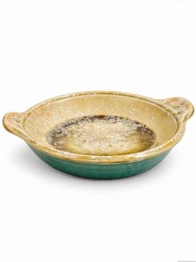 Edgecomb Potters Maine Art Pottery Yellow Gold Blue Glaze Bowl Crystalline 8"